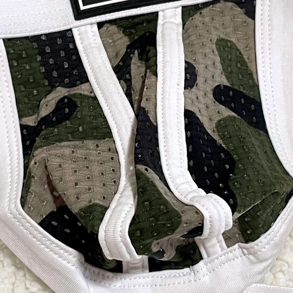 JOCKMAIL Medium (27-30) Mens Camo Mesh Jockstrap White Athletic Supporter JM233